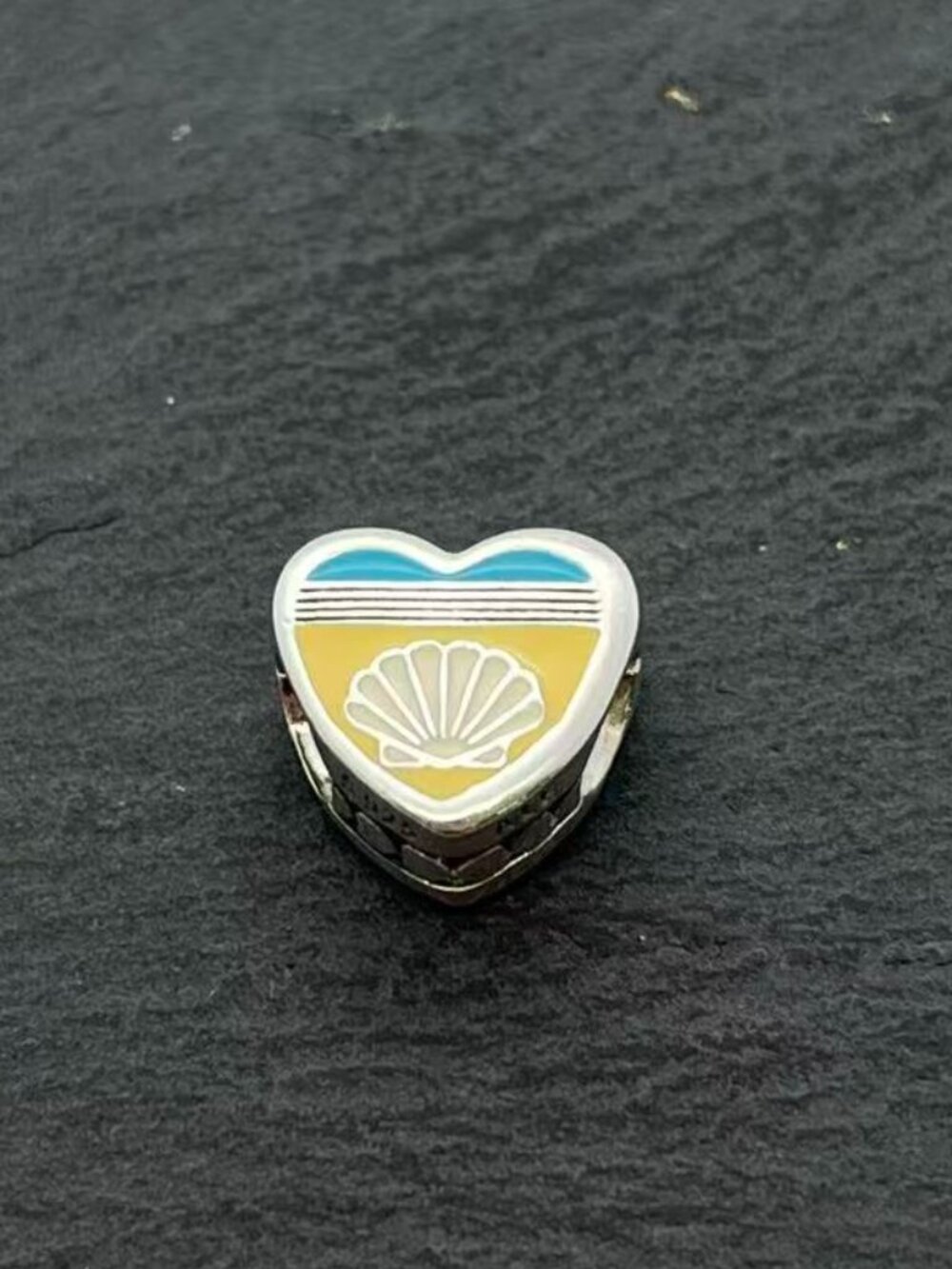 Pandora Cape May Seashell Beach Scene Heart Travel Charm Sterling Silver Jewelry